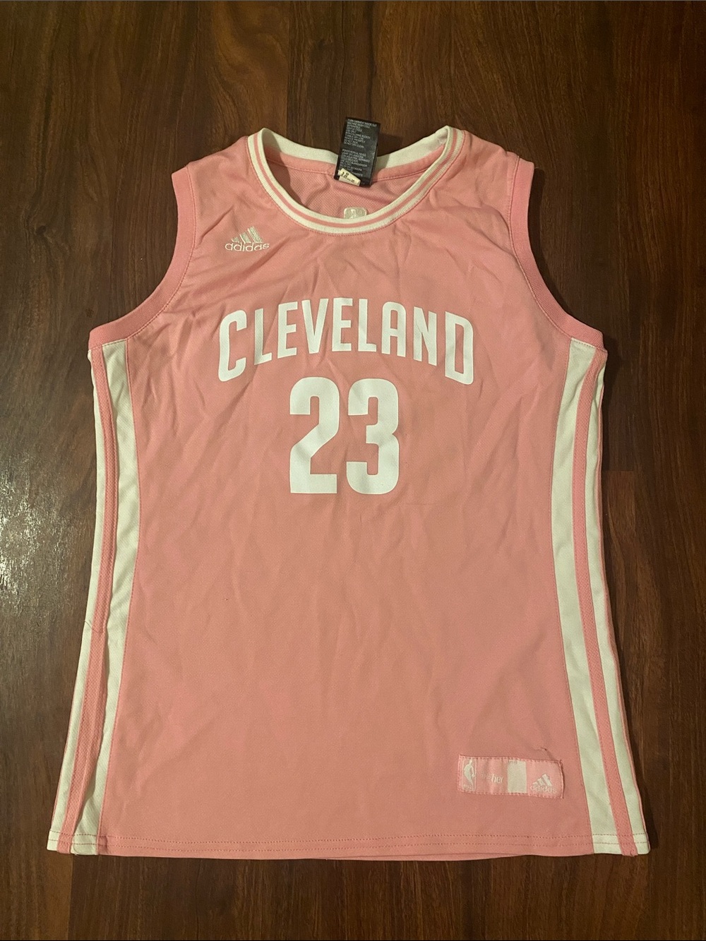 adidas Pink Cleveland #23 Basketball Jersey